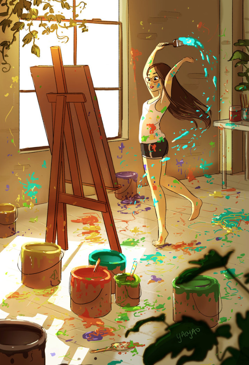 朋友圈暖心漫画：一个女人最舒服的生活状态